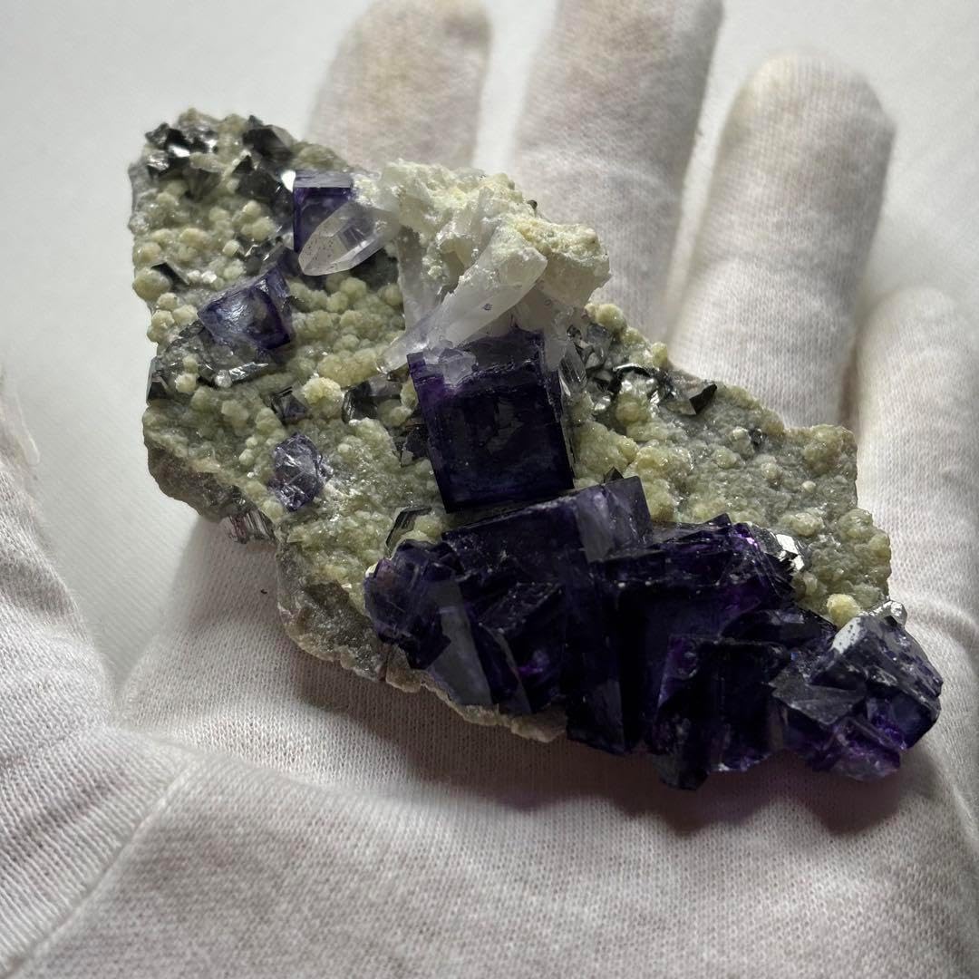 ヤオガンシャン産 フローライト クラスター 鉱物標本 セット K